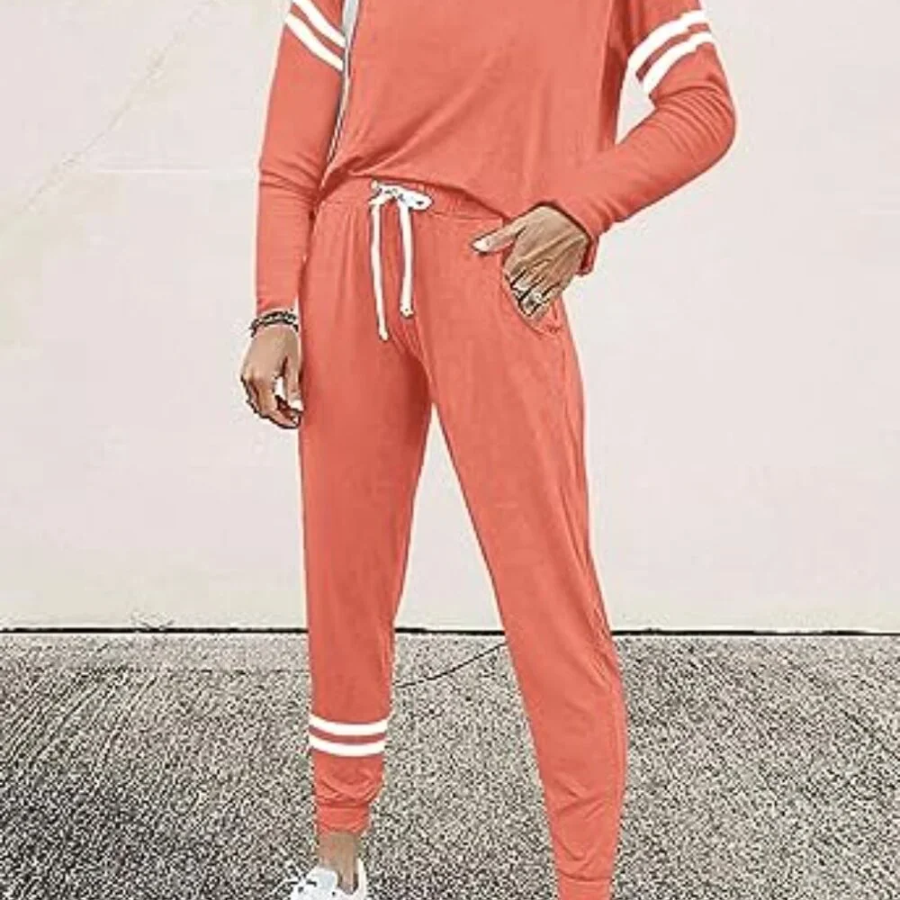 Soft Lounge Set 2 Piece Tracksuit Jogger Pants Long Sleeve Top Minimal Chic_3